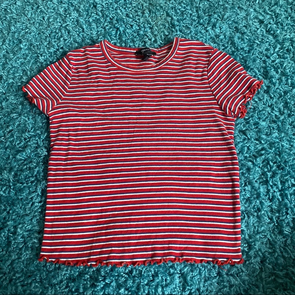 Lettuce Hem Striped Tee